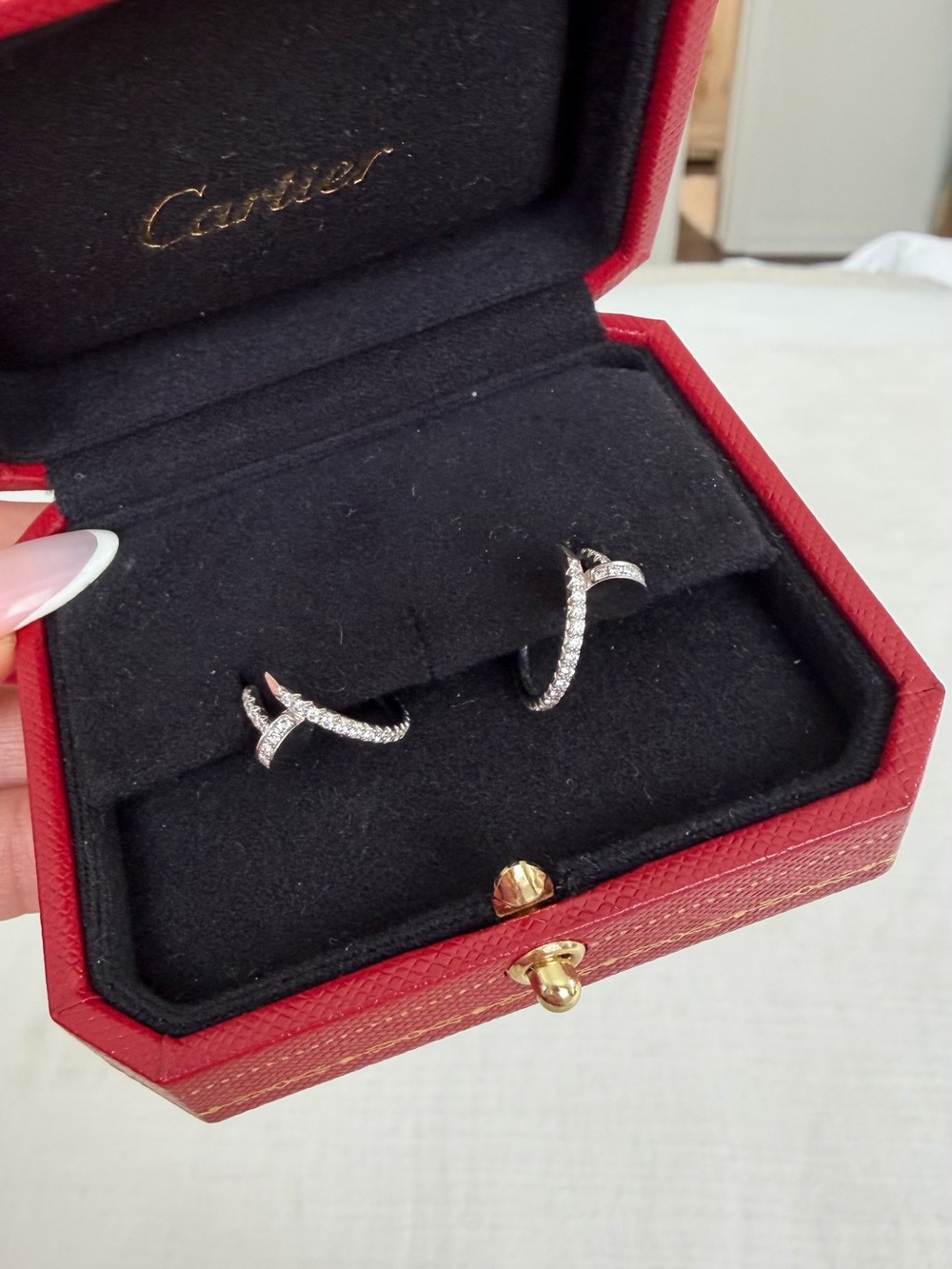 JUSTE UN CLOU HOOP EARRINGS, SMALL MODEL, PAVED - Picture 2 of 7